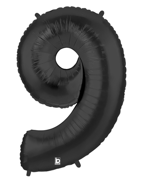 34in Betallic Black Number 9 Megaloons - Joker Party Supply