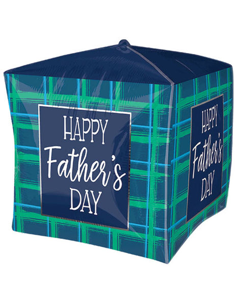 15in Anagram Father's Day Flannel Checks Cubez Balloon