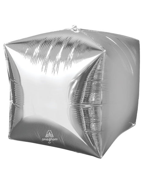 15in Anagram Silver Cubez Balloon