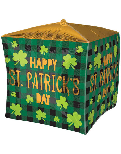 15in Anagram St. Patrick's Day Plaid Cubez Balloon