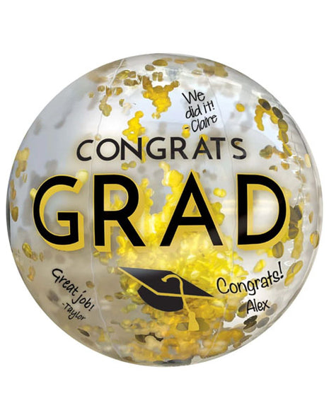 16in Amscan Graduation Inflatable Ball with Confetti