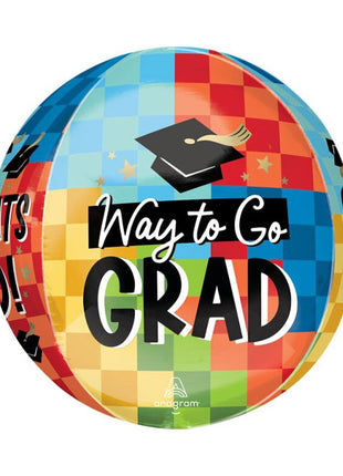 16in Anagram Diploma Check Congrats Grad Way to Go Orbz Balloon
