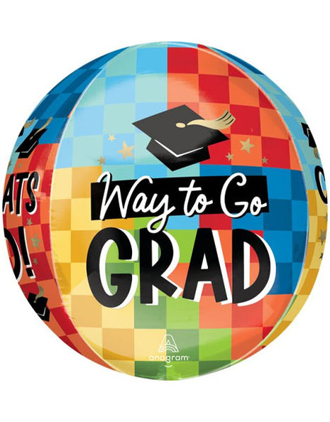 16in Anagram Diploma Check Congrats Grad Way to Go Orbz Balloon