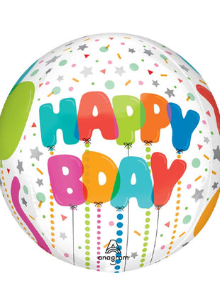 16in Anagram Happy Balloon Bash Birthday Orbz Balloon