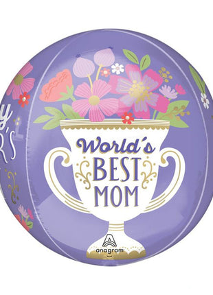 16in Anagram Happy Mother's Day World's Best Mom Orbz Balloon