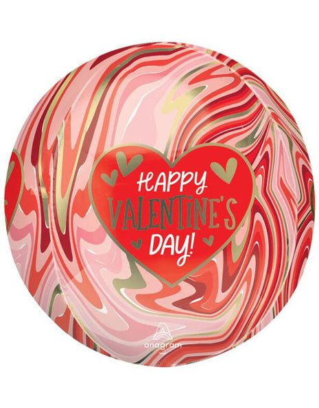 16in Anagram Happy Valentine's Day Twisty Marble Orbz Balloon