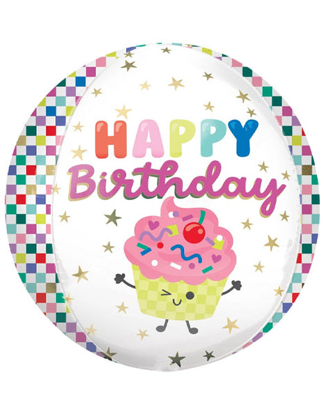 16in Anagram Vibrant Cupcakes Birthday Orbz Balloon