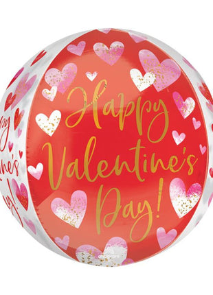 16in Anagram Watercolor Happy Valentine's Day Orbz Balloon
