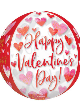 16in Anagram Watercolor Happy Valentine's Day Orbz Balloon