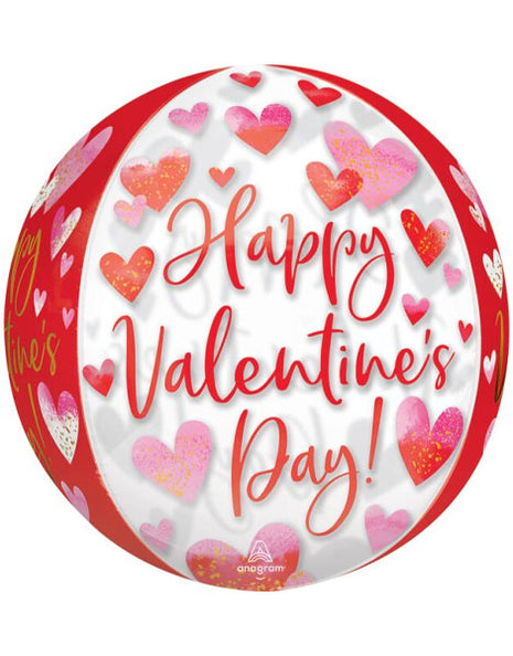 16in Anagram Watercolor Happy Valentine's Day Orbz Balloon