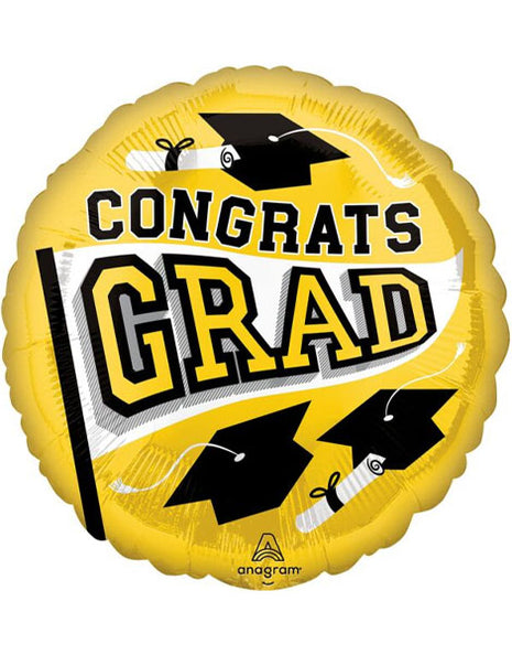 18in Anagram School Colors Be True to Your School Yellow Balloon