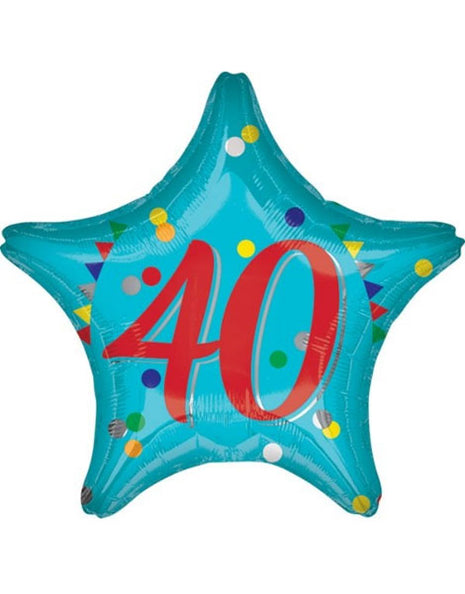 18in ValuePlus 40th Birthday Star Balloon
