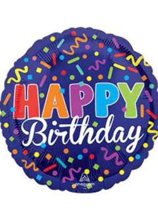 18in Anagram Confetti Happy Birthday Balloon