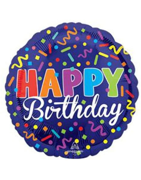 18in Anagram Confetti Happy Birthday Balloon