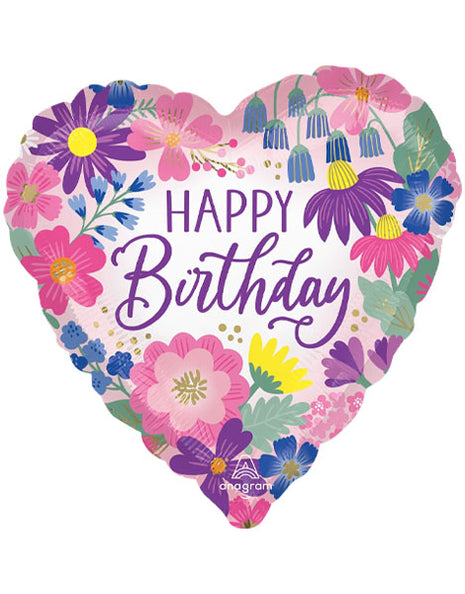 18in Anagram Garden Florals Birthday Balloon