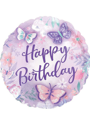 18in Anagram Happy Birthday Butterfly Flutters Balloon