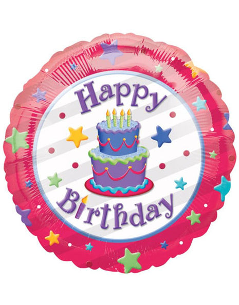 18in Anagram Happy Birthday Cake Balloon