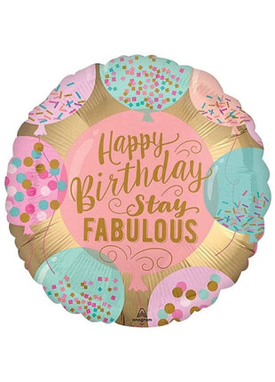 18in Anagram Happy Birthday Stay Fabulous Balloon