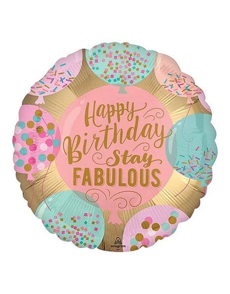 18in Anagram Happy Birthday Stay Fabulous Balloon