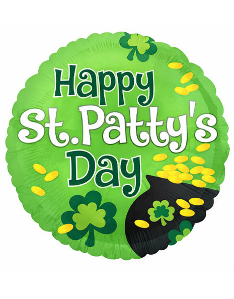 18in Anagram Happy St. Patty's Day Pot Of Gold Balloon