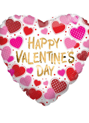 18in ConverUSA Happy Valentine's Day Dots & Hearts Balloon