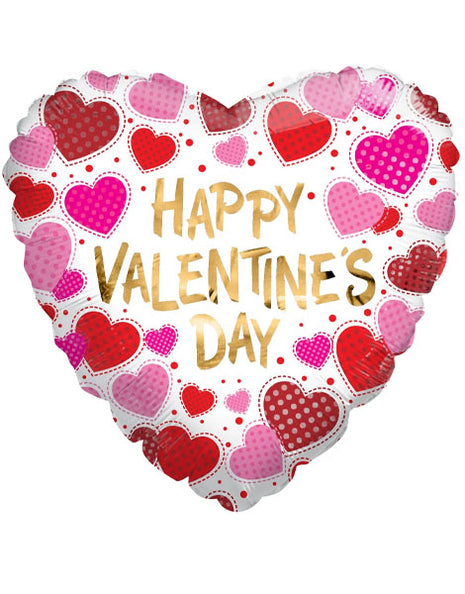 18in ConverUSA Happy Valentine's Day Dots & Hearts Balloon