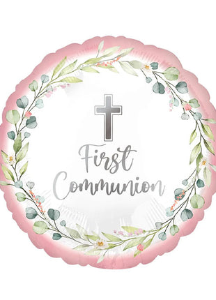 18in Anagram My First Communion Pink Balloon