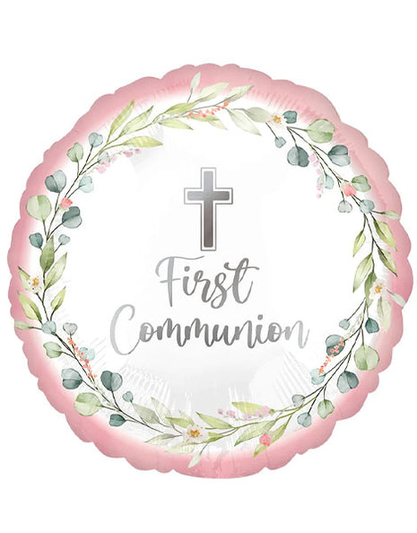 18in Anagram My First Communion Pink Balloon