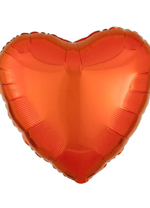 Globo de corazón naranja con anagrama de 18 pulgadas