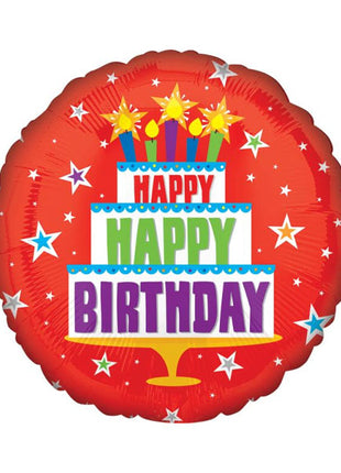 18in Value Plus Red Birthday Cake Balloon
