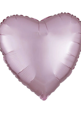 Globo de corazón rosa pastel con anagrama de 18 pulgadas