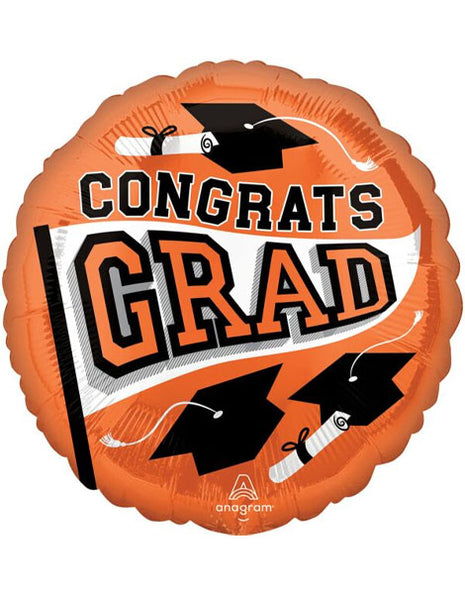 18in Anagram School Colors Be True to Your School Orange Balloon