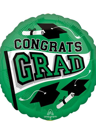 18in Anagram School Colors Be True to Your School Green Balloon