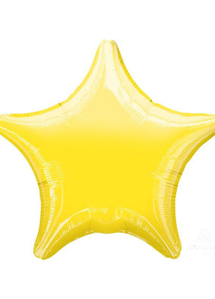 18in Anagram Solid Metallic Yellow Star Balloon