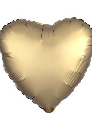 18in Anagram Solid Satin Luxe Gold Sateen Heart Balloon