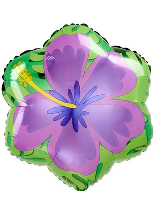 18in Anagram Summer Orange and Purple Hibiscus Balloon