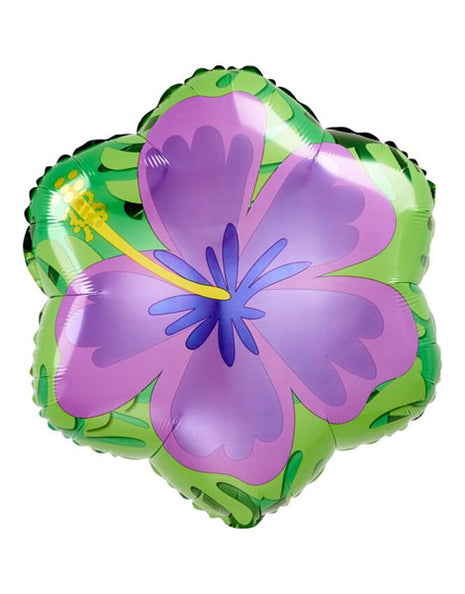 18in Anagram Summer Orange and Purple Hibiscus Balloon
