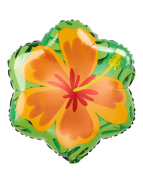 18in Anagram Summer Orange and Purple Hibiscus Balloon