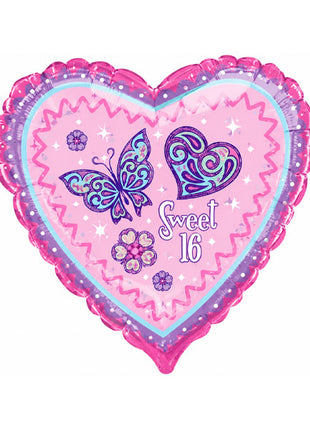 18in Anagram Sweet 16 Heart Balloon