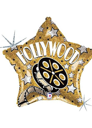 18in Betallic Hollywood Holographic Star Balloon
