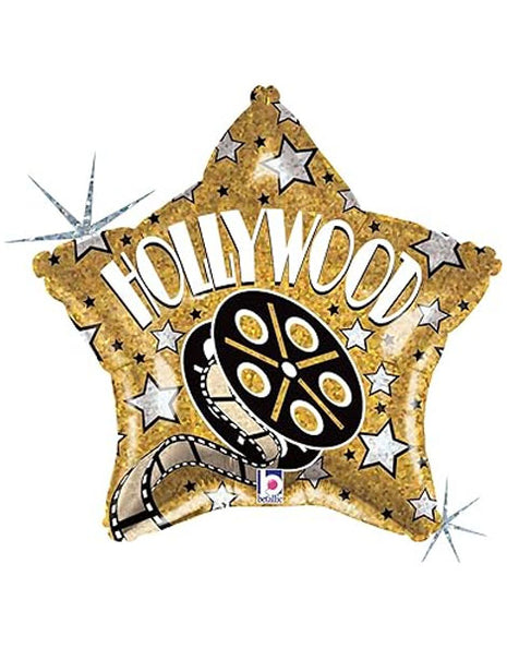 18in Betallic Hollywood Holographic Star Balloon
