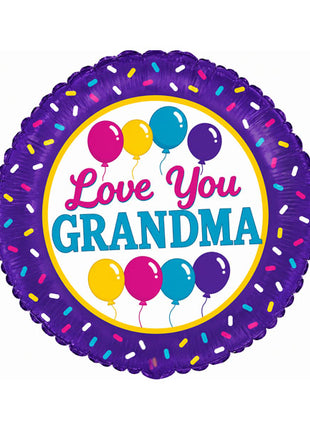 18in Betallic Love You Grandma Balloon
