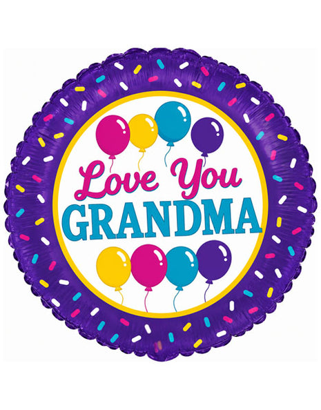 18in Betallic Love You Grandma Balloon