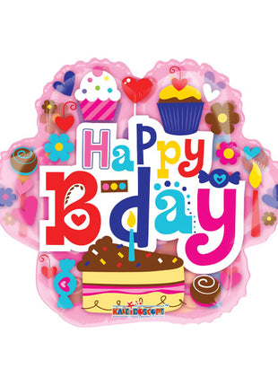18in ConverUSA B-Day Flower Clear View Balloon