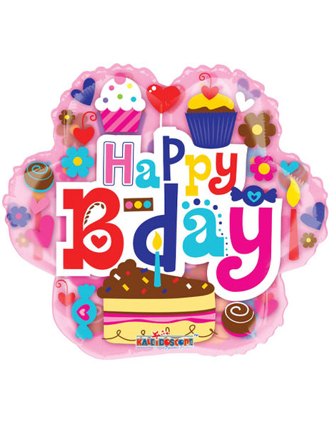 18in ConverUSA B-Day Flower Clear View Balloon