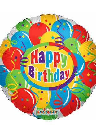 18in ConverUSA Balloons & Confetti Happy Birthday Balloon