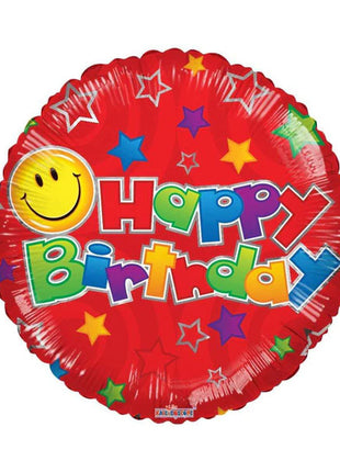 18in ConverUSA Birthday Smiley Red Balloon