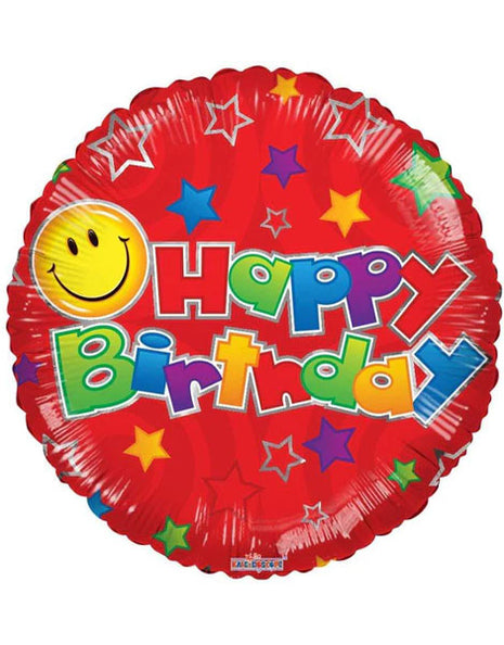 18in ConverUSA Birthday Smiley Red Balloon