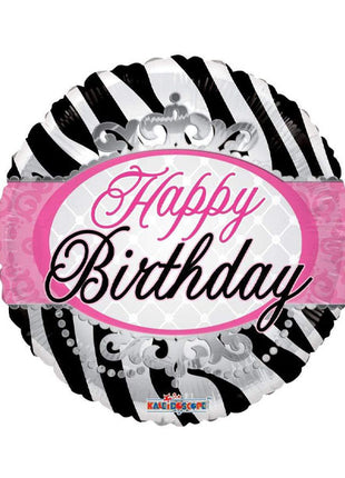 18in ConverUSA Birthday Zebra Print Balloon