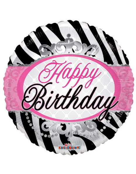 18in ConverUSA Birthday Zebra Print Balloon